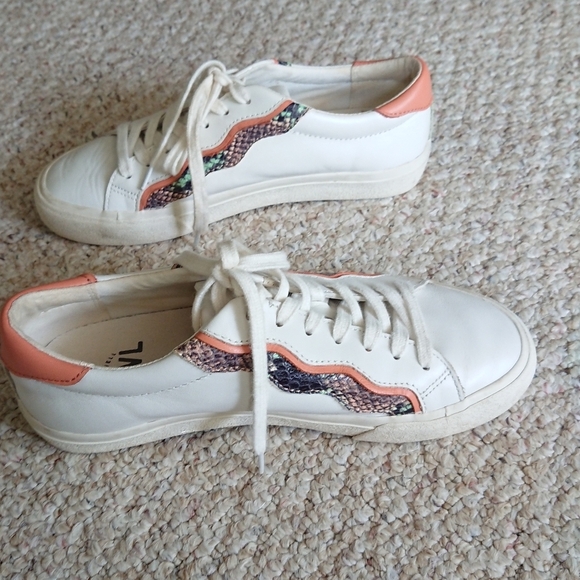 MADEWELL Sidewalk Sneakers in Snake Embossed Leather Wave Edition size 7.5 - Picture 2 of 16